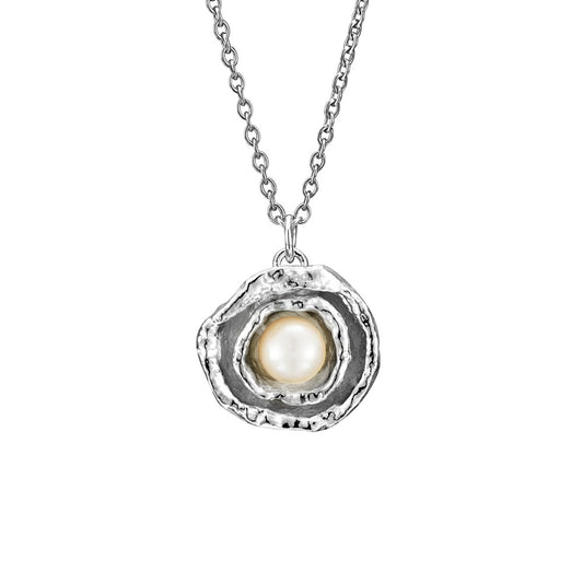 Cornish Seawater Textured Organic Marazion Pearl Necklace