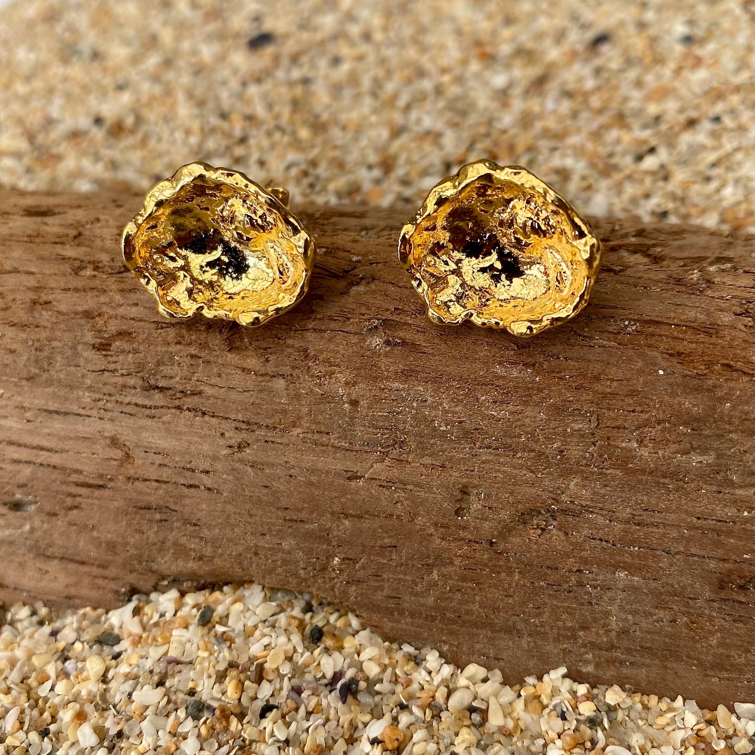 Cornish Seawater Textured Earrings