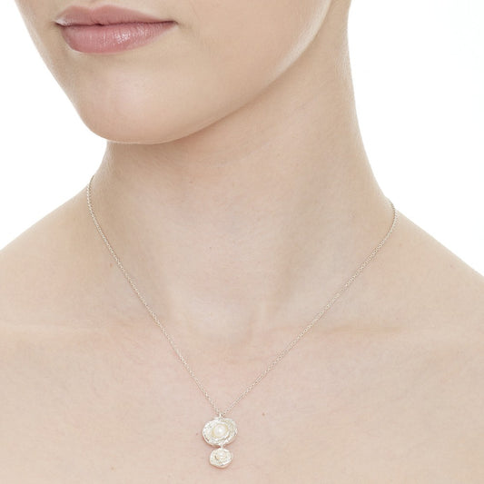 Cornish Seawater Textured Organic Pearl Drop Necklace
