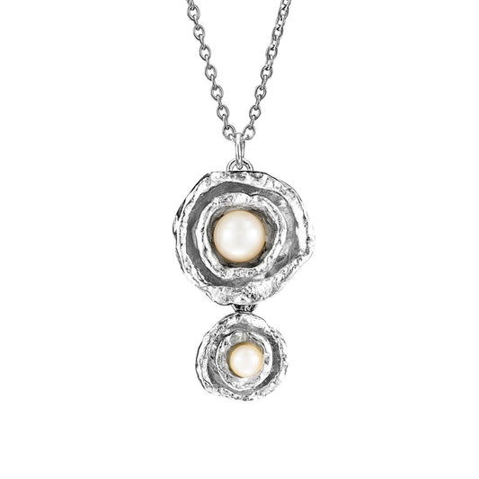 Cornish Seawater Textured Organic Pearl Drop Necklace