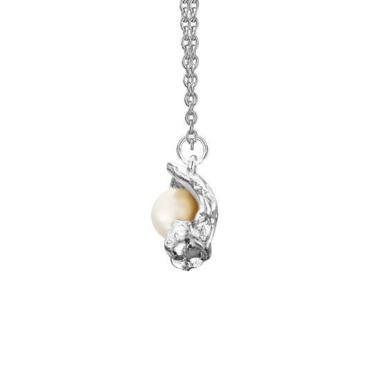 Cornish Seawater Textured Organic Shell Pearl Necklace