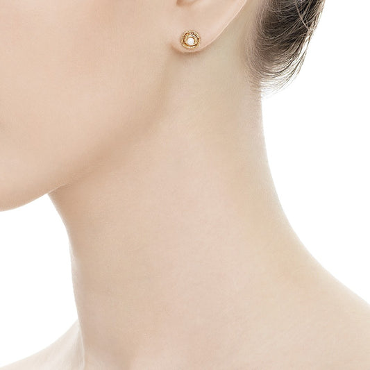 Cornish Seawater Textured Organic Pearl Stud Earrings