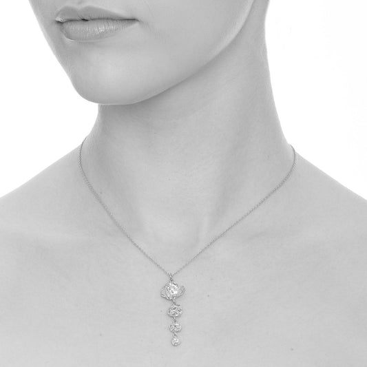 Cornish Seawater Textured Organic Small Tear Drop Necklace