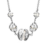 Cornish Seawater Textured Organic Graduated Pearl Chain Necklace