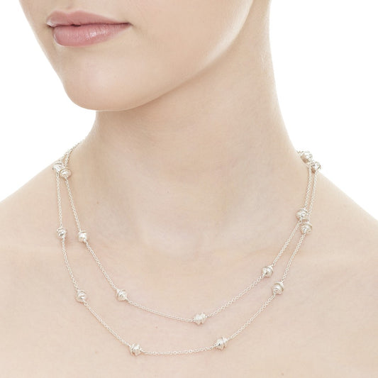 Cornish Seawater Textured Organic Pearl Chain Necklace