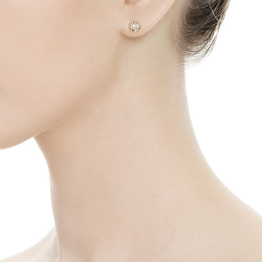 Cornish Seawater Textured Organic Encased Pearl Stud Earrings