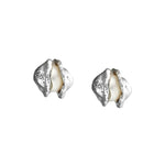 Cornish Seawater Textured Organic Encased Pearl Stud Earrings