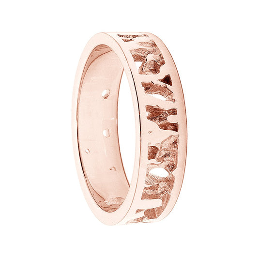 Cornish Seawater Textured 18ct Rose Gold Ring