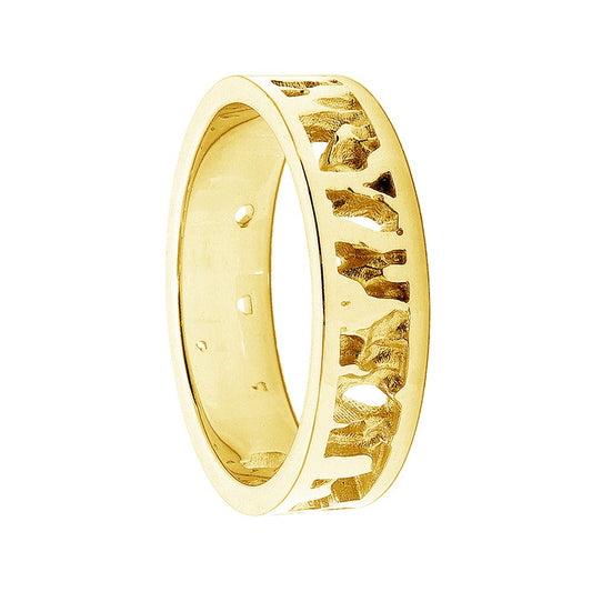 Cornish Seawater Textured Organic 9ct Gold Nautical Ring